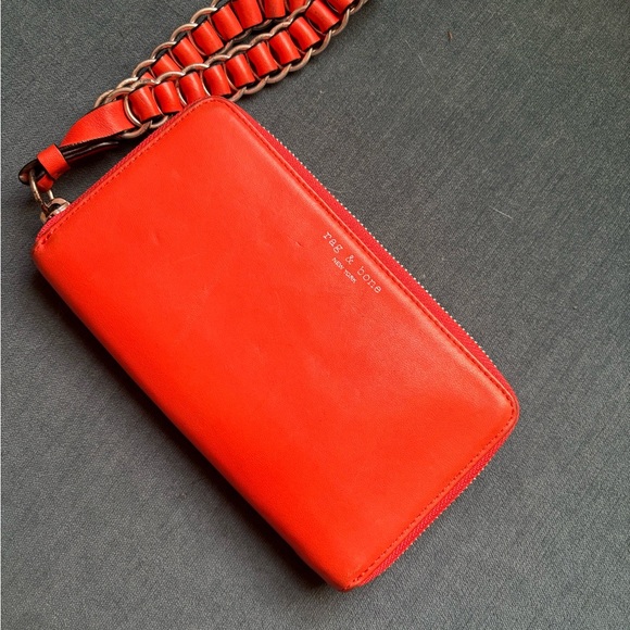 Rag & Bone bright orange Leather Clutch - Picture 2 of 4